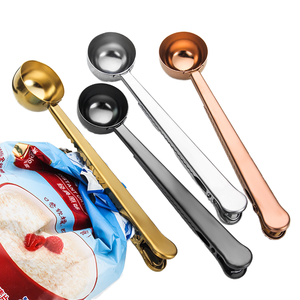 Cuchara de servicio de mango largo, cobre dorado, acero inoxidable, mate, pequeña cuchara de café de Metal para medir frijoles, Clip para bolsa para uso en fiestas - Product Image 2