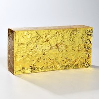 Bloc de verre solide décoratif de couleur ambre jaune de qualité supérieure pour salon et cloison de séparation d'hôtel