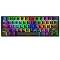   Clavier mécanique tri-mode 61 touches rétroéclairé RGB avec interrupteurs marron, clavier de jeu sans fil