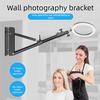 Anneau lumineux LED mural/plafond 18 pouces en plastique et aluminium, température de couleur réglable 3000K-6000K, alimentation AC/DC, base triangulaire, pour la beauté