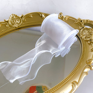 Cinta de tul de color sólido con diseño de cola de pez y bordes ondulados para empaque de pasteles, regalos y ramos 3333158 - Product Image 2