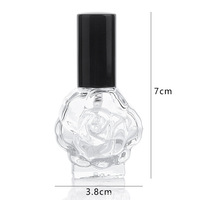 Botella vacía de vidrio plano portátil de 10ml con tapón de rosca para recarga de muestra de Perfume de fragancia Rosa Pedido mínimo 100PCs