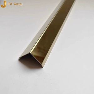 LL406 304 Stainless Steel Metal Tile <b>Corners</b> 90 Degree Angle Edge Gold Color L Shape Trim Modern Design for Hotel Wall Furniture - Product Image 5