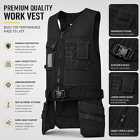 Chaleco de Trabajo Ajustable de Algodón Resistente con Múltiples Bolsillos, Almacenamiento de Herramientas, Uniforme de Construcción, Logotipo Personalizado OEM ODM, Profesional