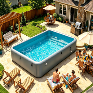 <span class=keywords><strong>Piscine</strong></span> gonflable rectangulaire durable hors sol, <span class=keywords><strong>piscine</strong></span> gonflable multifonctionnelle facile à installer pour les fêtes et les bains froids - Product Image 6