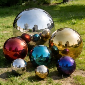 Ornements sphériques en miroir arc-en-ciel, globe de visualisation, boule creuse en acier inoxydable pour la décoration de jardin - Product Image 6