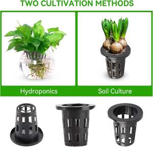 Macetas de malla ranurada de PVC para jardín, macetas redondas de malla para cultivo hidropónico, reutilizables, ecológicas, de 400 ml - Product Image 4