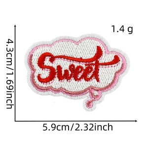 Fer sur broderie mots anglais colorés <span class=keywords><strong>Nice</strong></span> Yes Oops Patch pour enfants vêtements chapeau décoration cadeau - Product Image 3