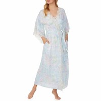 Nouvelle arrivée, robe de nuit en viscose et coton, ensemble de robes longues, vêtements de nuit pour femmes, imprimé floral, chemises de nuit longues en dentelle pour femmes