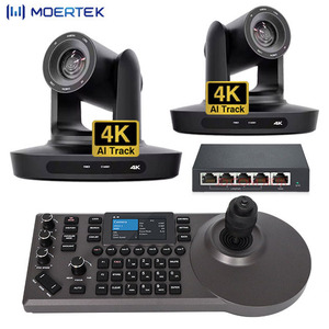 Hội nghị máy ảnh điều khiển bó Kit = 2 cái 4k 20x ai theo dõi PTZ video phát thanh truyền hình máy ảnh + 4D Bàn phím điều khiển cần điều khiển - Product Image 1