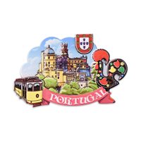 Vente en gros d'aimants portugais Conception personnalisée Aimant de réfrigérateur en résine Souvenir touristique Décoration de réfrigérateur