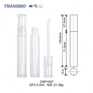 Tubes à huile pour les lèvres en plastique recyclé, logo personnalisé, tube vide pour gloss à lèvres, cristal, mini tubes à gloss à lèvres de 5 ml - Product Image 2