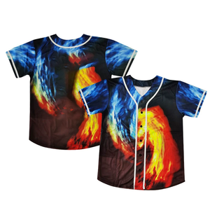 Maillot de baseball américain vintage à col rond et manches courtes, avec impression personnalisée de lettres et logo, respirant et anti-transpiration - Product Image 1