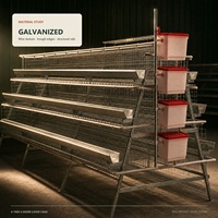 Cage à poules galvanisée à 4 niveaux et 4 portes pour poules pondeuses, cages pour animaux