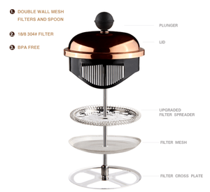 350ml di Rosa-Oro Placcatura di Buona <span class=keywords><strong>Caffè</strong></span> Per La Stampa Francese - Product Image 5