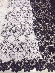 Tela de encaje para vestido de novia, tejido de guipur peruano de diseño blanco puro suizo elegante - Product Image 5