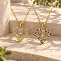Nouveau Collier ARNAN en forme de cœur plaqué or avec zircons incrustés, chaîne tendance, pendentif haut de gamme, cadeau, bijoux pour femme