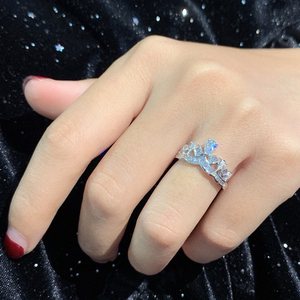 Aazuo Engagement Jewelry 18K Solid White Gold <b>Rings</b> Natural Diamonds Fashion <b>crown</b> <b>Ring</b> Gift For Woman's High-end Banquet Party - Product Image 5