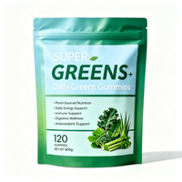 SYC BIO Gummies Super Greens Naturels Mélange de Verts Quotidiens Harmonie Digestive Complément Alimentaire Quotidien 120 Comprimés Sac de 600g Durée de Conservation 24 Mois