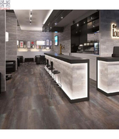 Comptoir de bar commercial moderne en pierre artificielle avec réfrigérateur intégré personnalisé, écologique, pour hôtel, sous-sol