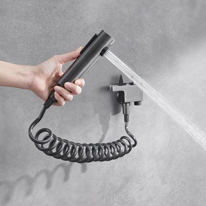 Высококачественный латунный распылитель для биде и туалета <span class=keywords><strong>shattaf</strong></span>, душевой пистолет, серый ручной распылитель, аксессуары для ванной комнаты - Product Image 3