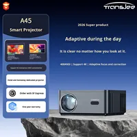 Projecteur intelligent Android 1080P pour home cinéma 2026, 400 lumens ANSI, design portable, diffusion d'écran 5G/WiFi pour usage mobile et bureautique
