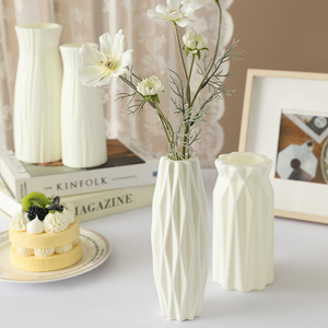 <b>Plastic</b> Flower Vase White Minimalist Design For Living Room Home Decor Unbreakable <b>Small</b> Size - Product Image 4
