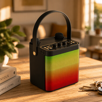 Speaker Portabel BKK 10W BT 5.3 dengan Lampu RGB, Stereo TWS, dan 2 Mikrofon untuk Karaoke
