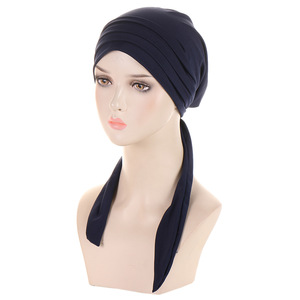Vente en gros de turbans extensibles de couleur unie Yuyun, foulards de tête décontractés pour tous les jours, <span class=keywords><strong>protection</strong></span> des <span class=keywords><strong>cheveux</strong></span> pour femmes musulmanes, bonnets de <span class=keywords><strong>nuit</strong></span> en soie - Product Image 3