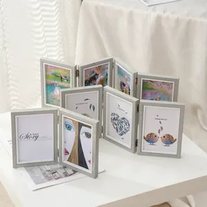 Wholesale XINYI Foldable MDF <strong>Photo</strong> <strong>Frames</strong> Double and <strong>Triple</strong> Pcs Wall Mountable Rectangle Shape for Pet Family Picture Display - Product Image 6
