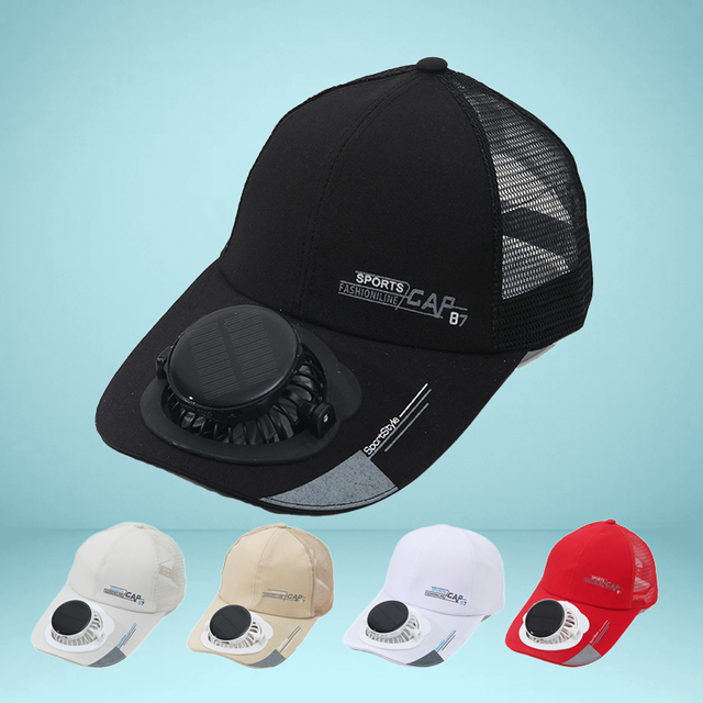 Solar Rechargeable Fan Hat, for Men Women UV Sun Protection Fishing Hat with Extended Brim/