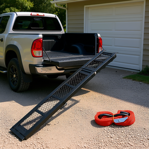 Rampa plegable de acero D0100H5GXY2 para ATV, 80 pulgadas, color negro, capacidad de 500 libras, para camioneta, motocicleta, rampa de carga. - Product Image 2