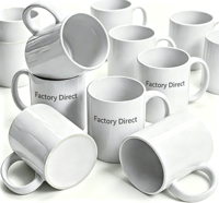 Tasses à sublimation en porcelaine de 11 oz en gros, vierges, personnalisables pour cadeaux d'affaires, OEM/ODM, logo personnalisé, sans BPA, anti-fuite