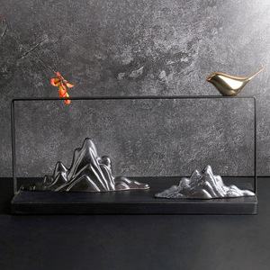 ของตกแต่งภูมิทัศน์จีนสมัยใหม่ ภูเขาจำลองจากเรซิ่น สำหรับตกแต่งห้องชา โมเดลโรงแรมเซน ตกแต่งโต๊ะทำงาน - Product Image 3