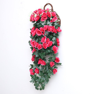 <b>Artificial</b> Rose Vines <b>Hanging</b> <b>Basket</b> Silk Flower Wall Decor For Wedding Home Decoration - Product Image 5