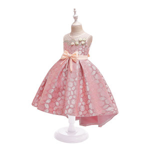 Vestido de niña de las flores de satén con lazo, vestido de princesa para fiesta, vestidos formales para niñas, ropa de noche para bodas - Product Image 4