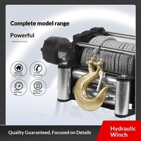 Treuil hydraulique robuste avec câble métallique de 9,3 mm pour le sauvetage de remorques et le remorquage d'excavatrices