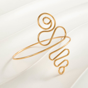 Stile etnico europeo americano bracciale a <span class=keywords><strong>braccio</strong></span> aperto con fiori in metallo stile Punk anello a <span class=keywords><strong>braccio</strong></span> geometrico di nicchia realizzato principalmente in lega Cross-Border - Product Image 1