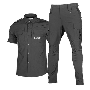 Ensembles <span class=keywords><strong>de</strong></span> chemises multi-poches extensibles à manches courtes pour hommes, pantalons cargo, uniformes <span class=keywords><strong>de</strong></span> <span class=keywords><strong>sécurité</strong></span> pour les gardes - Product Image 2