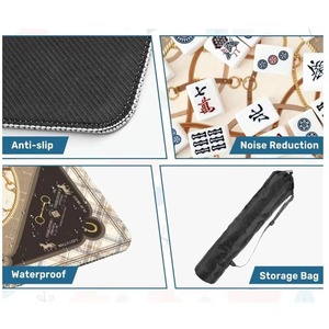 Tapis de Mahjong Américain Professionnel à Motif Équestre, Portable, Silencieux, Antidérapant, en Caoutchouc, pour Table de Mahjong, Durable - Product Image 4