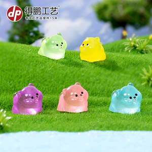 Ornement miniature en résine de chiot Pomeranian qui brille dans le noir, décoration de jardin, forme animale autoportante, finition brillante - Product Image 4