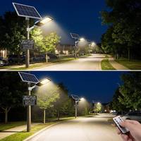 Kit de lampadaire solaire à LED à panneau séparé, direct usine, avec télécommande, montage sur poteau, 100W-200W, IP65, pour éclairage routier extérieur et communautaire