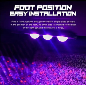 Xe <span class=keywords><strong>LED</strong></span> bầu không khí dải ánh sáng RGB đầy sao DJ âm nhạc môi trường xung quanh âm thanh hoạt động chức năng từ xa/điều khiển bằng giọng nói Laser nội thất chân đèn - Product Image 4