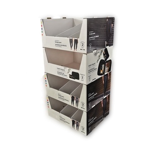 Kích thước tùy chỉnh tái chế PDQ đôi tường các tông sóng <span class=keywords><strong>Dump</strong></span> bin hiển thị đứng Stackable lưu trữ bao bì cho siêu thị - Product Image 1