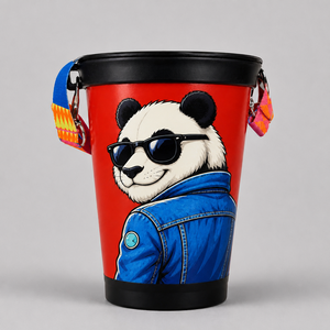 <span class=keywords><strong>Gobelet</strong></span> de festival personnalisé avec cordon, en plastique rigide imprimé, pour voyage et fête, réutilisable avec sangle - Product Image 4