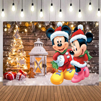 Noel arka planında dekorasyon prenses Elsa dikiş Mickey dijital baskı Merry Christmas parti Poster afiş arka planında