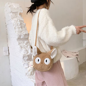 Kawaii <span class=keywords><strong>Kiki</strong></span> servicio de entrega mullido Jiji gato bolsa de felpa suave lindo relleno Tote bandolera monedero para chicas adolescentes regalo - Product Image 5