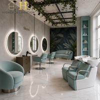 Comptoir de réception personnalisé pour salon de coiffure, présentoir, étagères, panneau mural décoratif 3D, vente directe d'usine