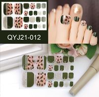 Stiker Kuku Kaki Plastik Prancis Desain Baru Tahan Air Warna-warni DIY Pembungkus Kuku Kaki Full-cover Decal