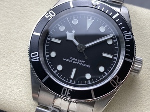 Reloj de Pulsera de Lujo de 39 mm, Estilo Vintage, Automático, para Buceo, Esfera Negra Mate, Movimiento Mecánico 2824, Acero Inoxidable, Homage - Product Image 5